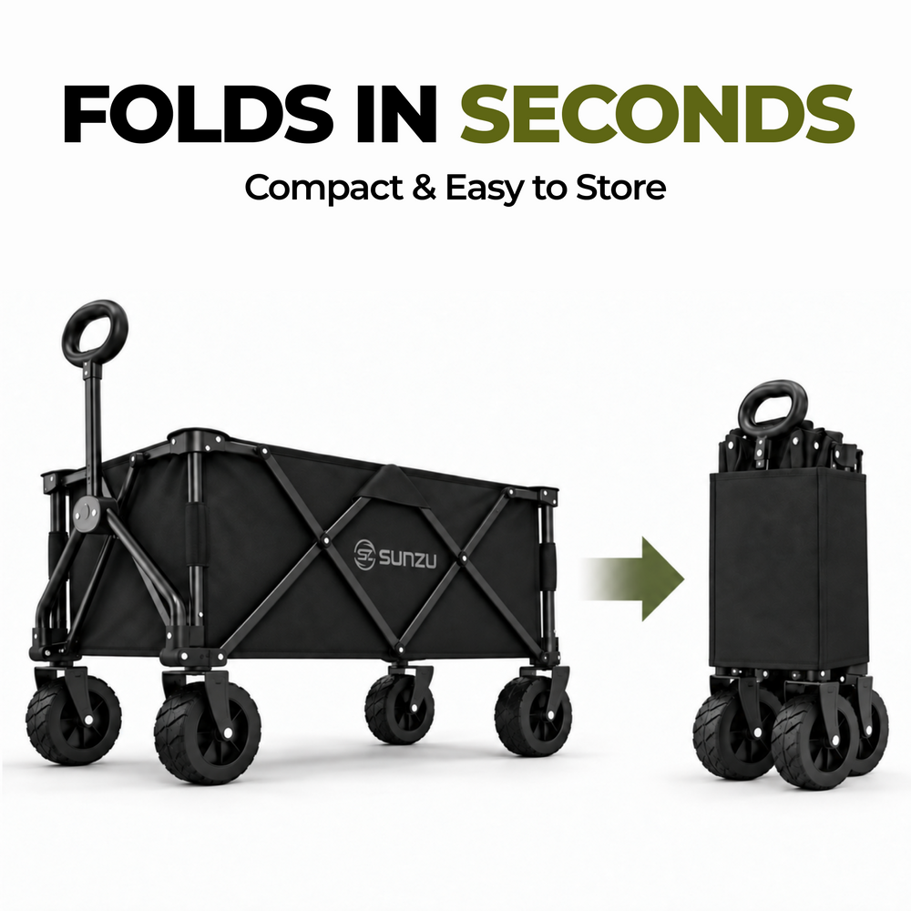 YONKON 600LBS Heavy Duty Collapsible Folding Wagon Cart with All-Terrain Wheels